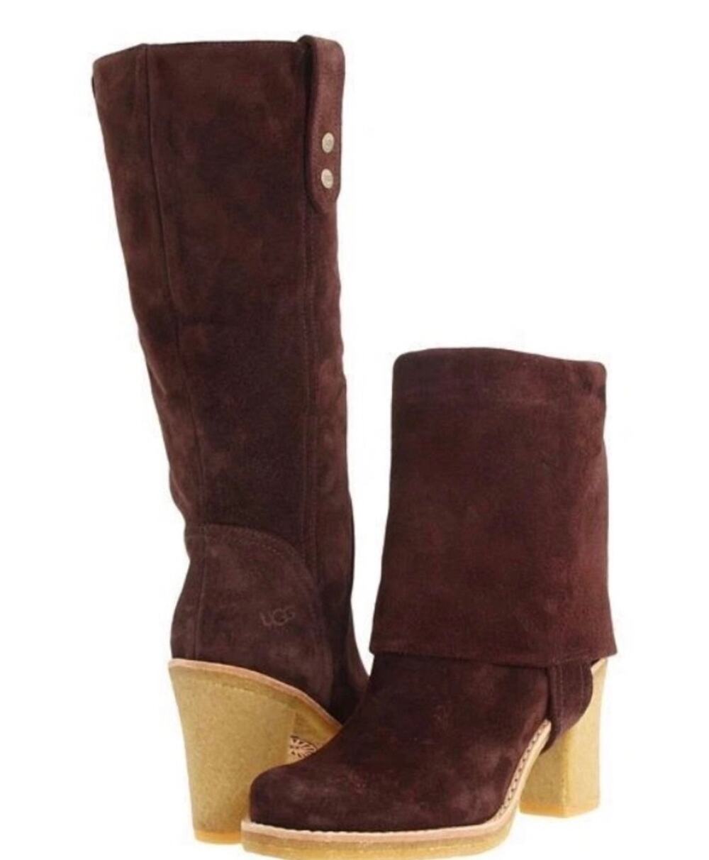 UGG Women's Josie Brown Suede Convertible Heel Boots in Size 5